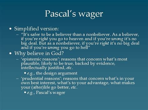 pascal gambit|pascal's wager simplified.